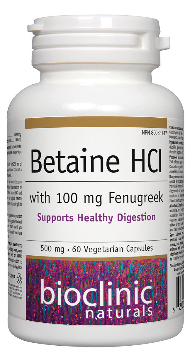 Betaine HCl With 100 mg Fenugreek (60 Vcaps)