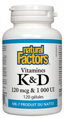 Vitamins K&D 120mcg & 1000IU (60 Caps)