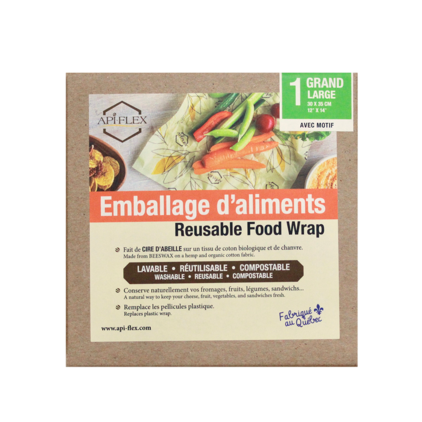 Patterned Reusable Food Wrap (Large)