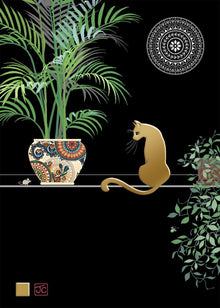 Cat with Plant Card